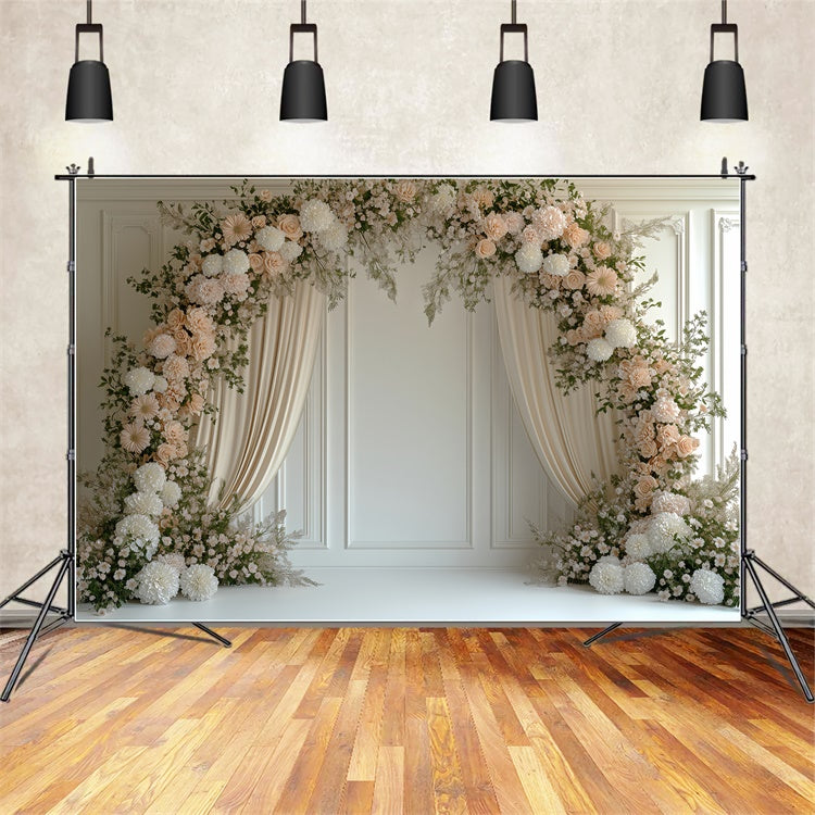 Muttertag Fotokulisse Cremige Rose Elegante Bogenkulisse GQ2-199