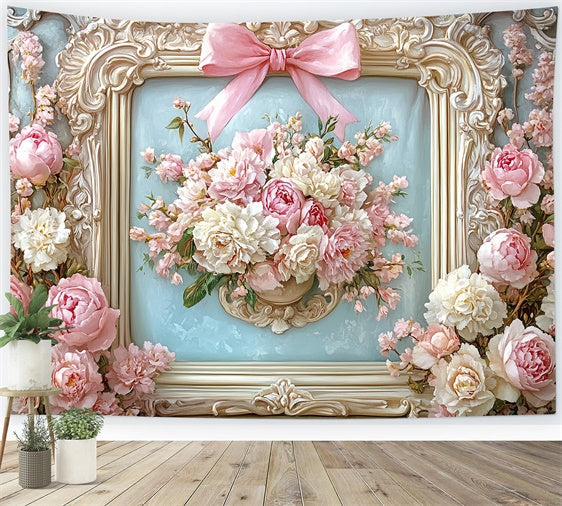 Hintergrundbilder für den Muttertag Eleganter Blumenstrauß mit Rahmen Hintergrundbild GQ2-202