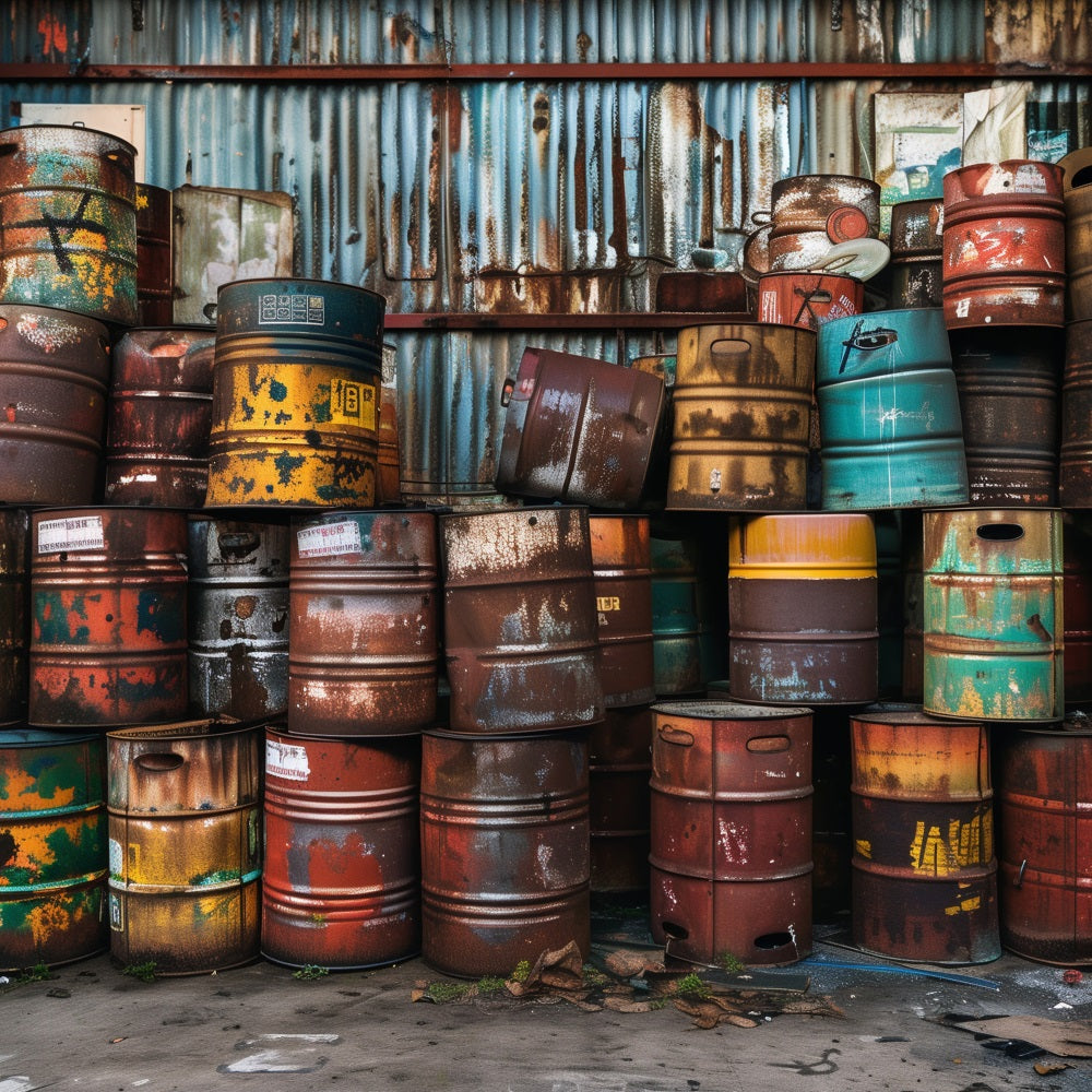 Vatertag Fotokulisse Ideen Industrielle Ölfass Kulisse GQ2-217