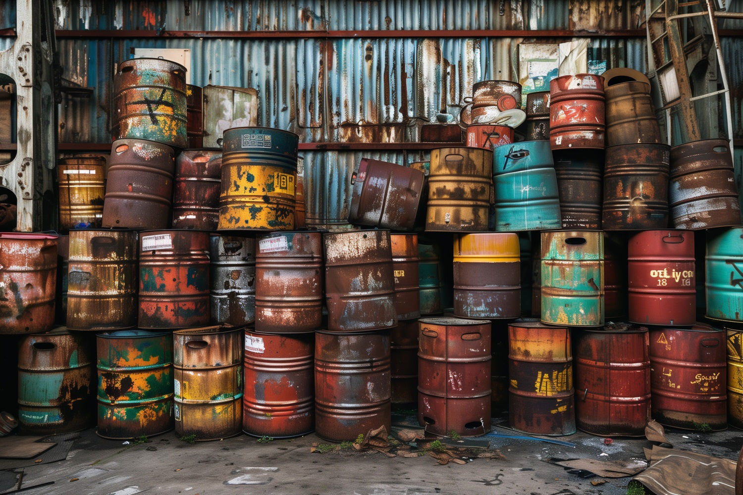 Vatertag Fotokulisse Ideen Industrielle Ölfass Kulisse GQ2-217
