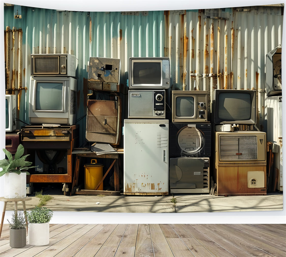 Vatertag Backdrop Ideen Elektronik verrostete Wand Backdrop GQ2-223