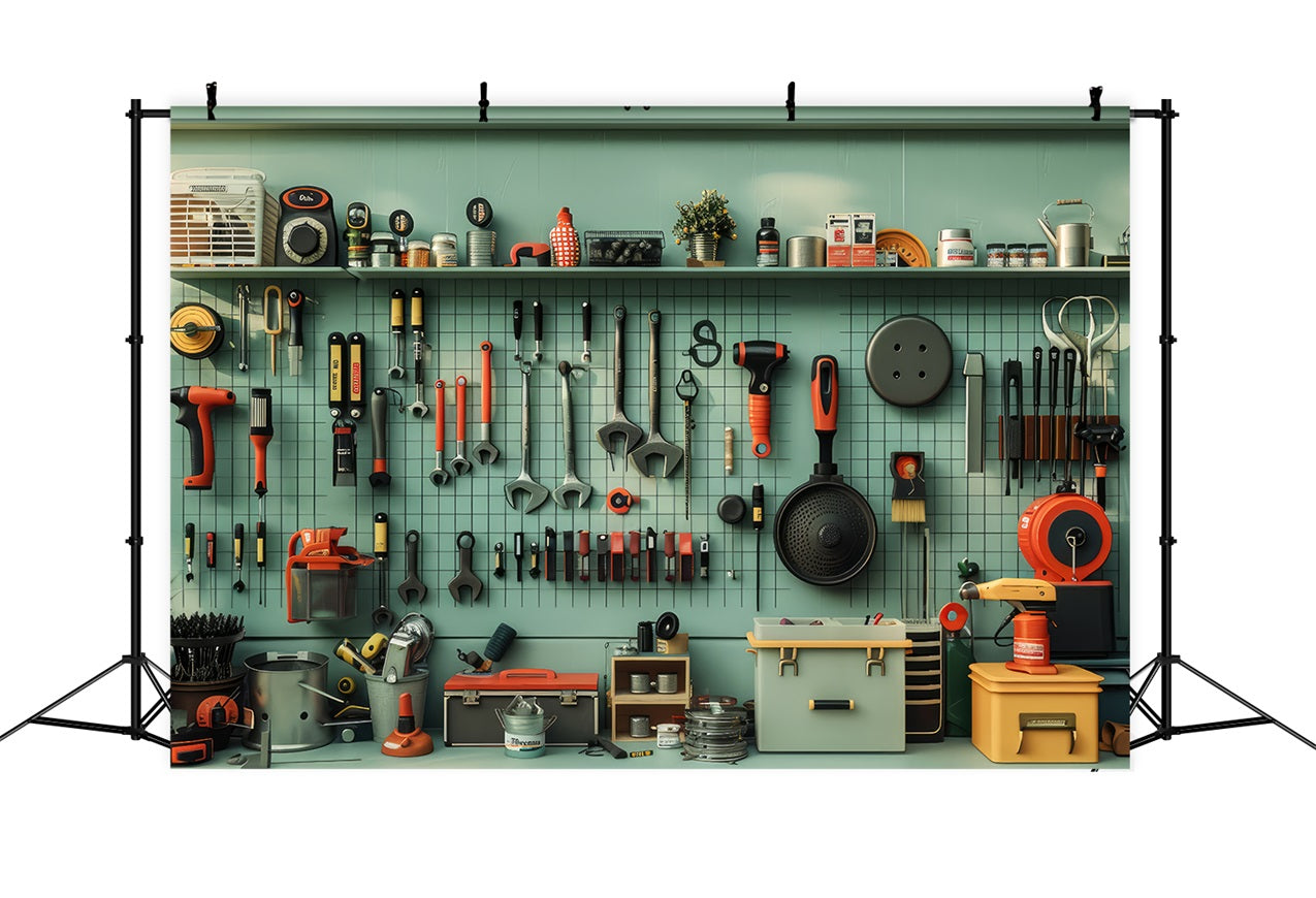 Vatertag Fotostand Hintergrund Werkbank Werkzeuge Hintergrund GQ2-226