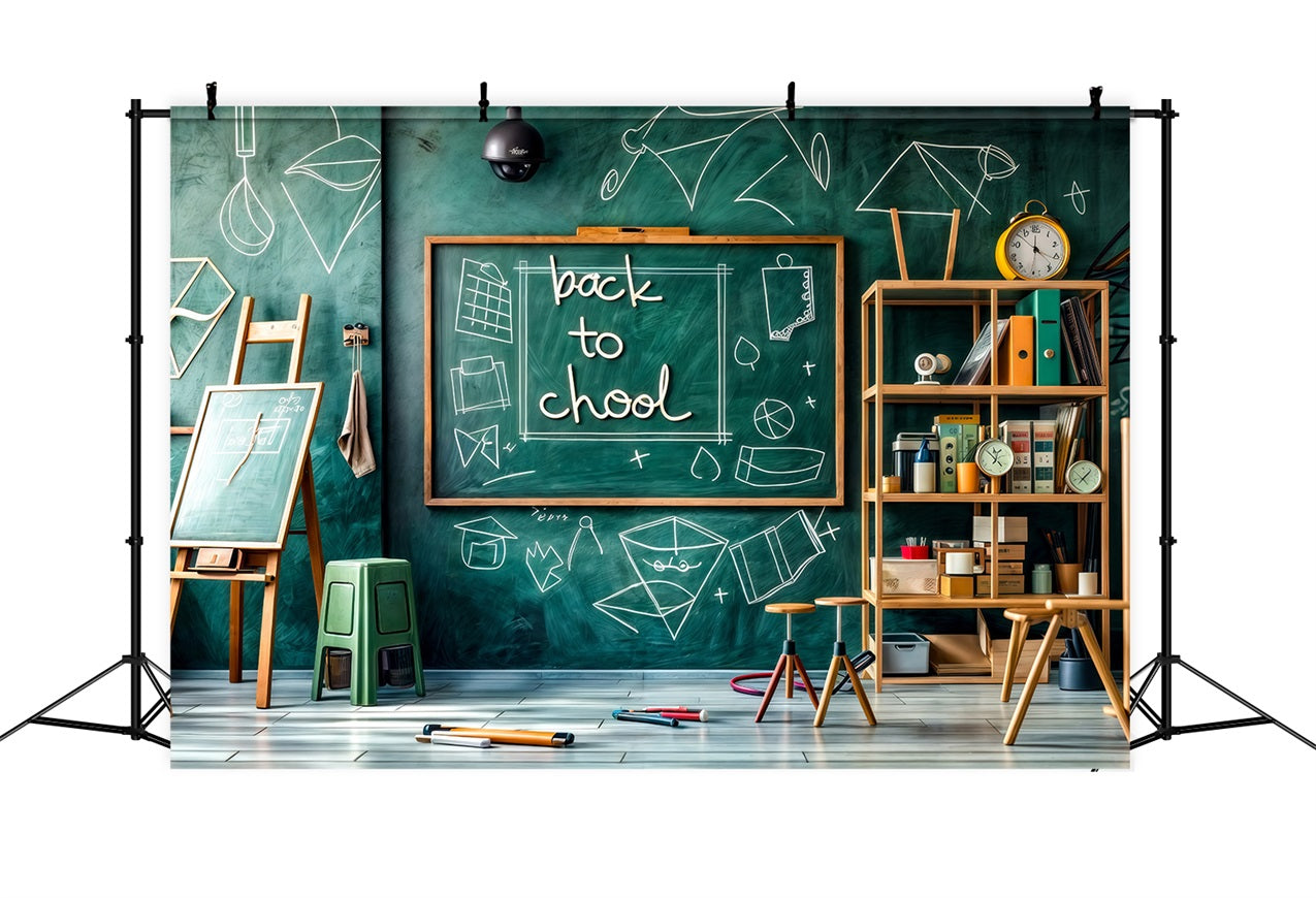 Back To School Backdrops Grün Kreidetafel Math Klassenzimmer Backdrop GQ3-132