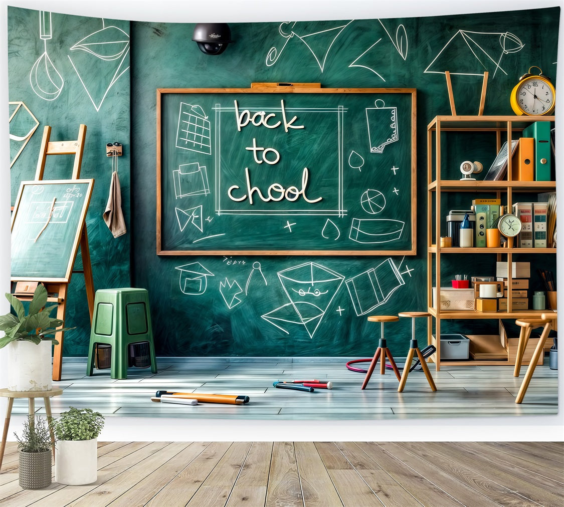Back To School Backdrops Grün Kreidetafel Math Klassenzimmer Backdrop GQ3-132