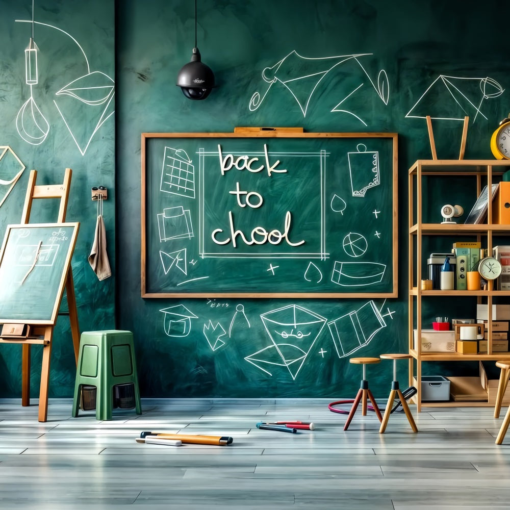 Back To School Backdrops Grün Kreidetafel Math Klassenzimmer Backdrop GQ3-132