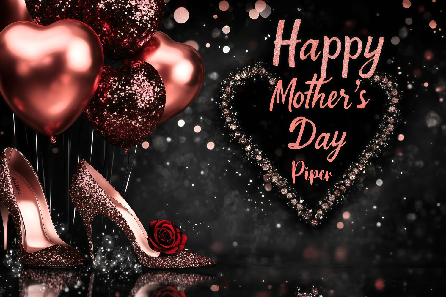 Hintergrundbilder für Muttertag Glitzernde Absätze Ballon Individuelles Hintergrundbild GQ3-145