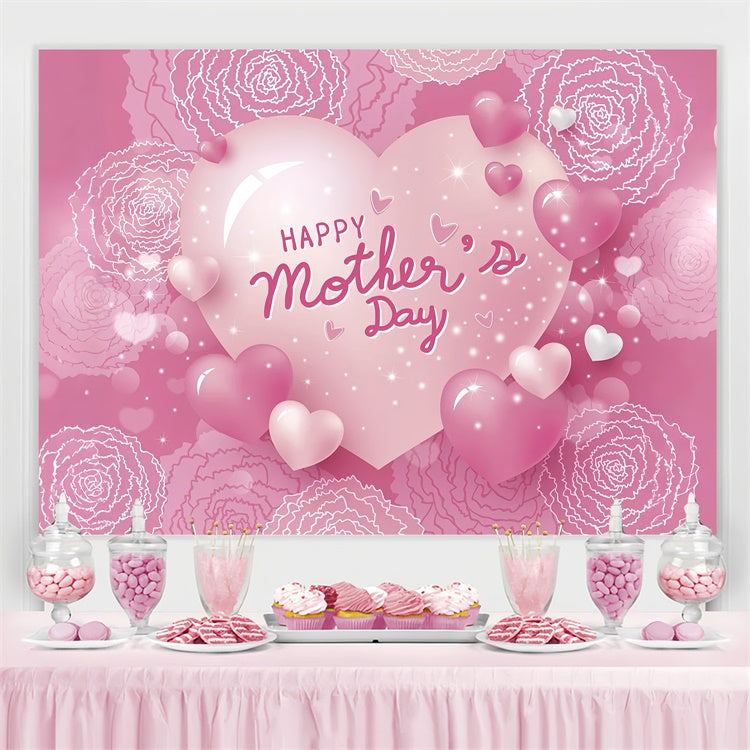 Muttertag Backdrop Ideen Sparkling Heart Floral Customized Backdrop GQ3-148