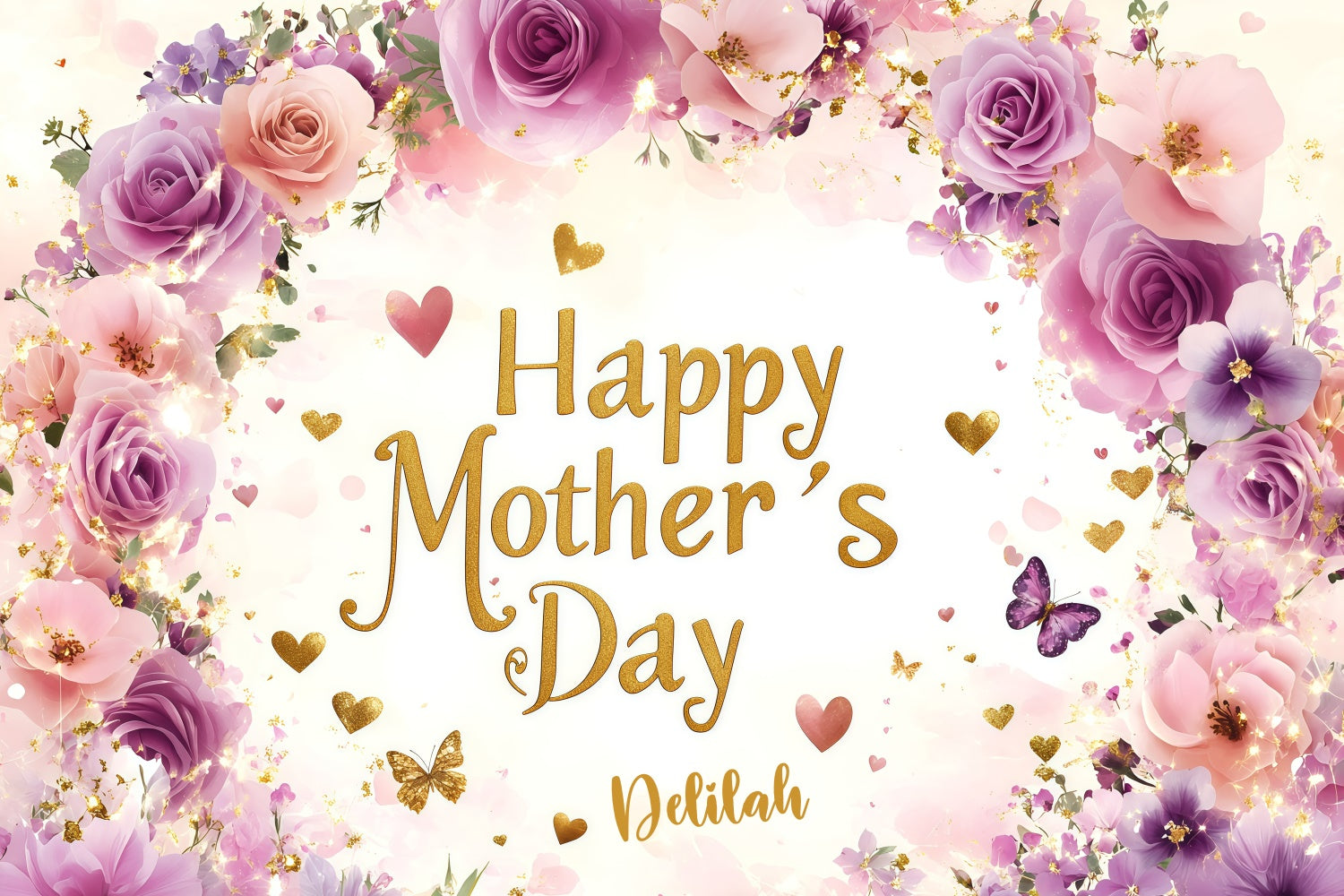 Muttertagskulisse Verträumte Pastellblüte Personalisierte Kulisse GQ3-150