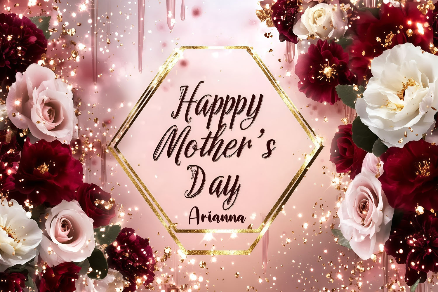 Muttertagskulisse Ideen Rote blühende Rose Personalisierte Kulisse GQ3-152