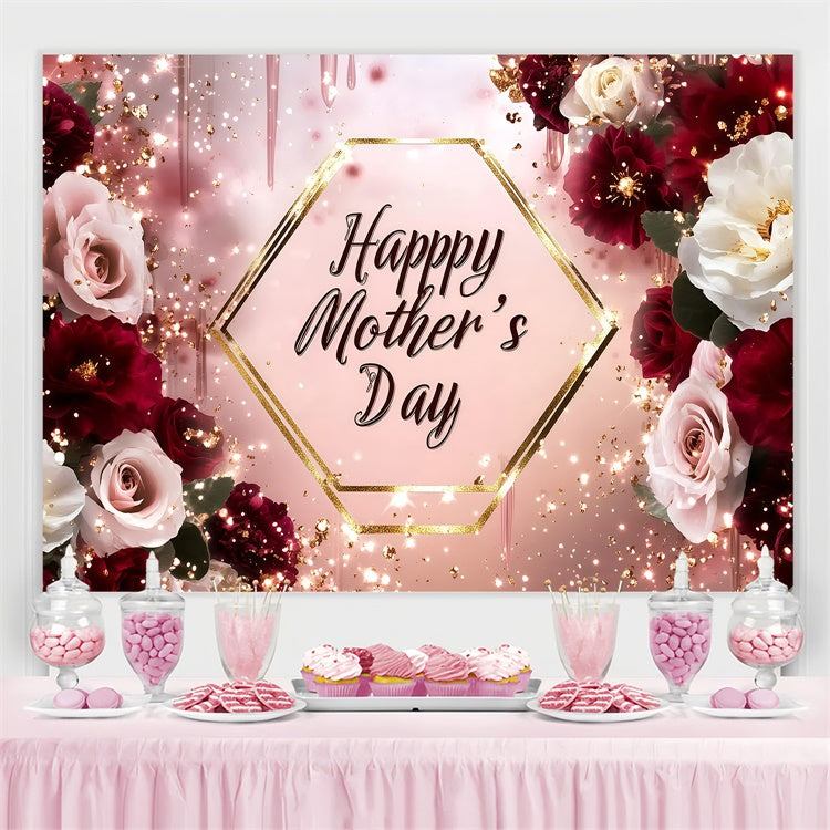 Muttertagskulisse Ideen Rote blühende Rose Personalisierte Kulisse GQ3-152