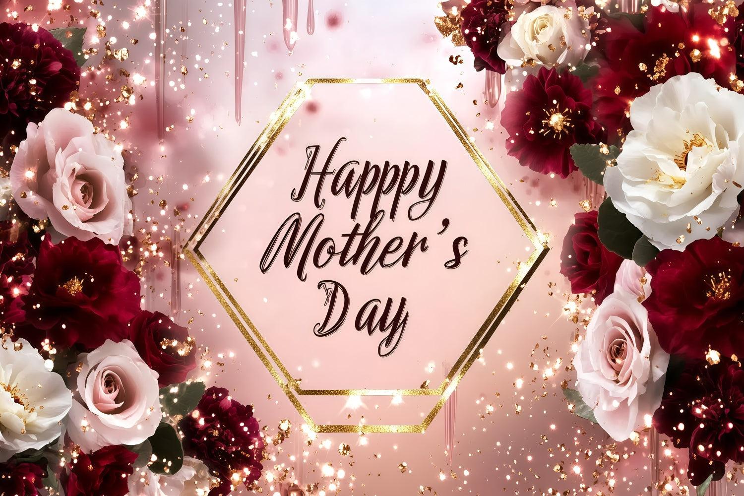 Muttertagskulisse Ideen Rote blühende Rose Personalisierte Kulisse GQ3-152