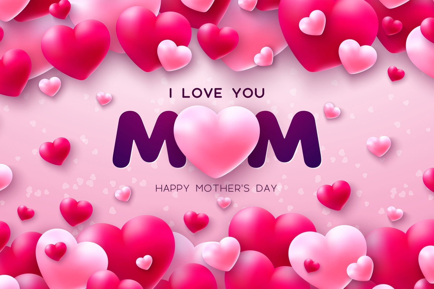 Backdrops für Muttertag schwebende rosa Luftballons benutzerdefinierte Hintergrund GQ3-154