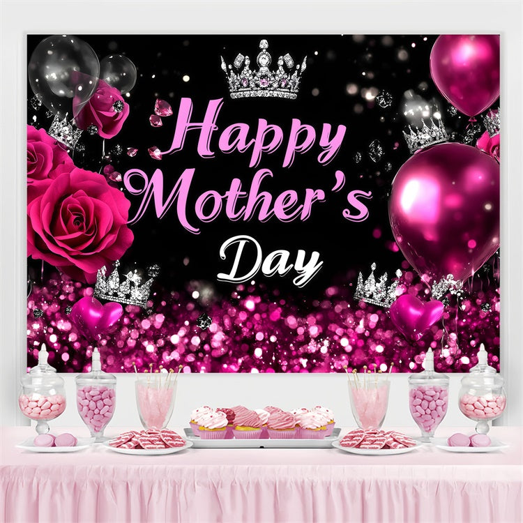 Muttertagskulisse Crown Rose Sparkle Personalisierte Kulisse GQ3-157