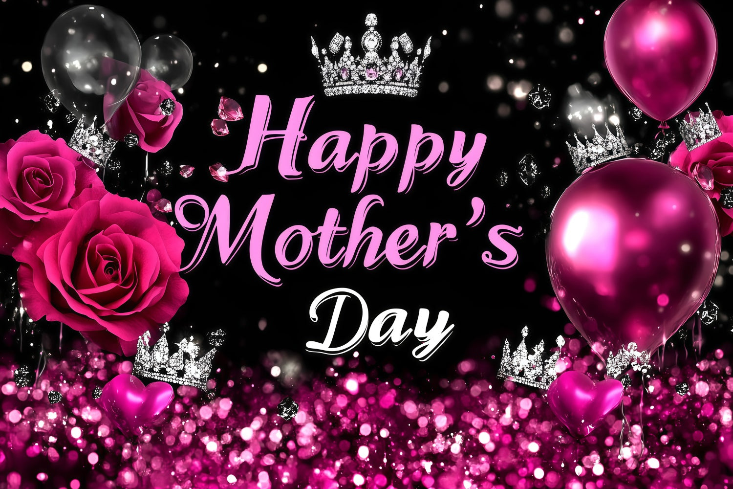 Muttertagskulisse Crown Rose Sparkle Personalisierte Kulisse GQ3-157