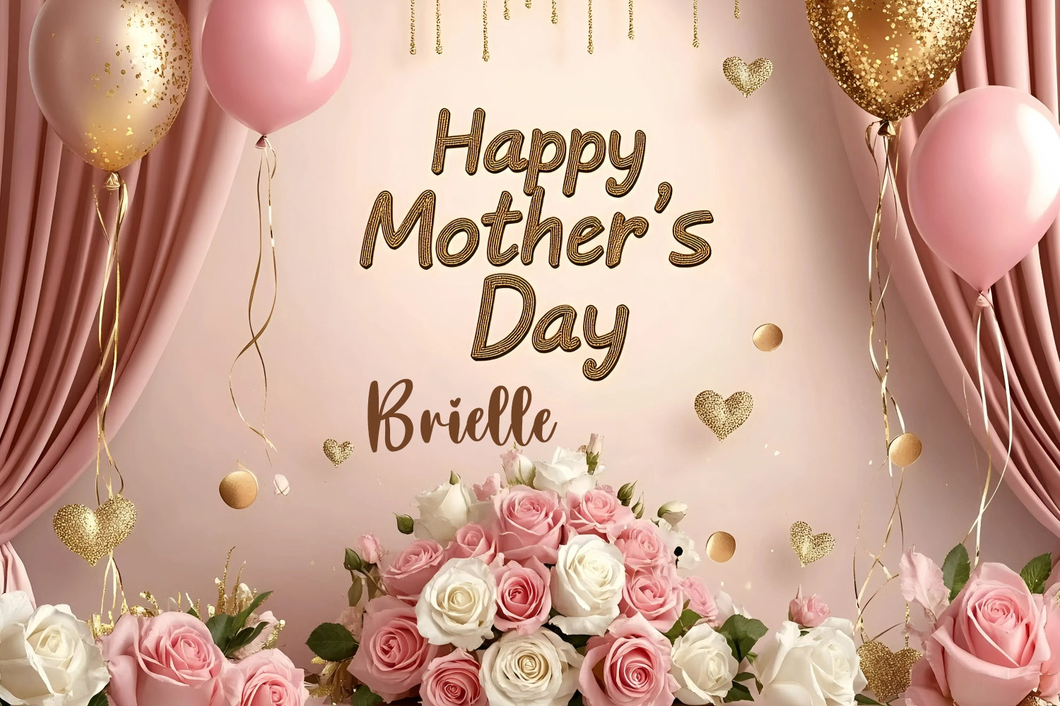 Muttertag Fotokulisse Rosa Rosen Ballon Individuell gestaltete Kulisse GQ3-159