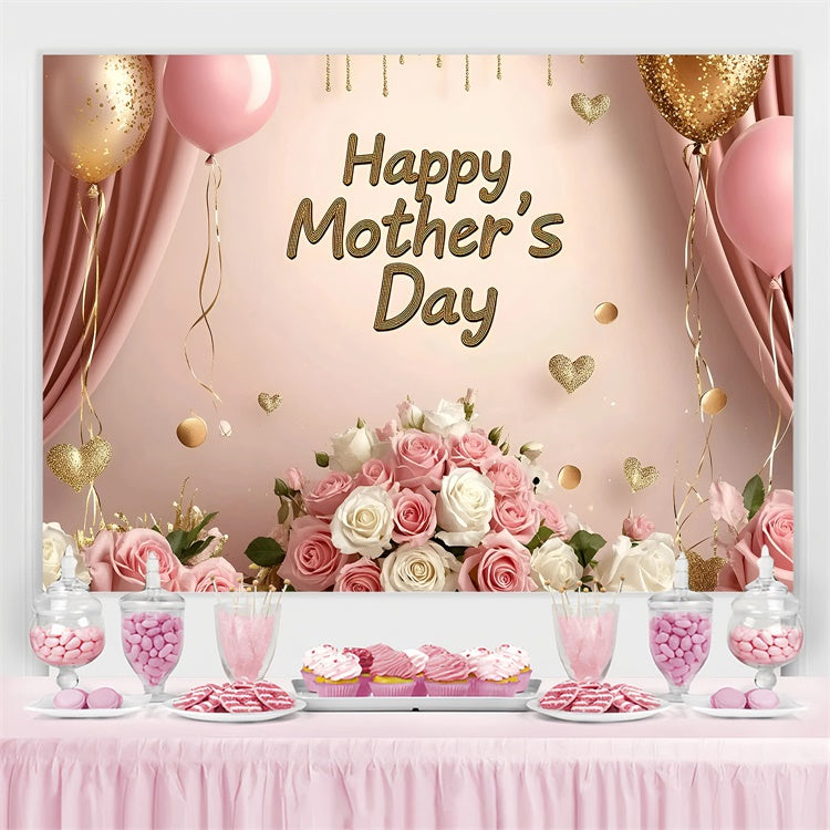 Muttertag Fotokulisse Rosa Rosen Ballon Individuell gestaltete Kulisse GQ3-159