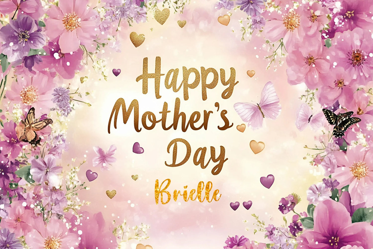 Muttertagskulisse Romantischer Schmetterlingsgarten Individueller Hintergrund GQ3-160