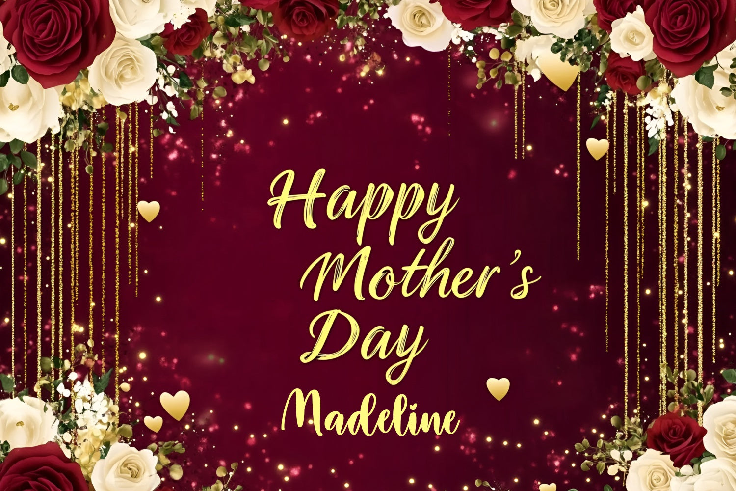 Hintergrund für Muttertag Rose Golden Sparkles Individuelles Hintergrundbild GQ3-162