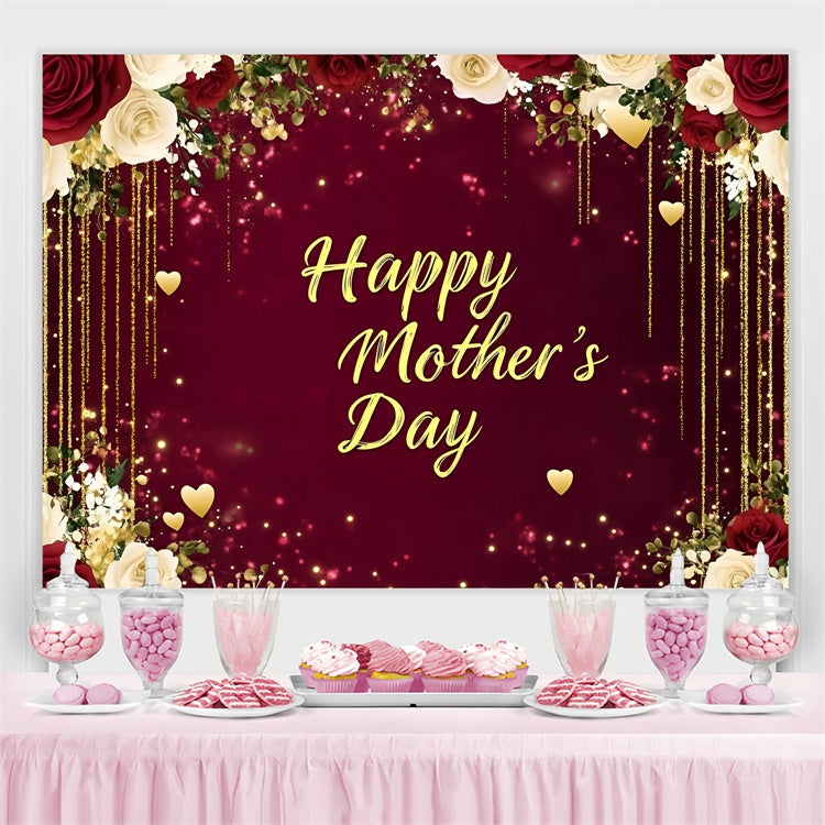 Hintergrund für Muttertag Rose Golden Sparkles Individuelles Hintergrundbild GQ3-162