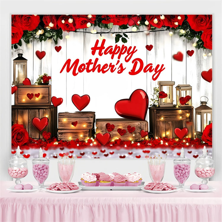 Ideen für Muttertagskulissen Rustikale rote Rosenlaterne Individuelle Kulisse GQ3-163