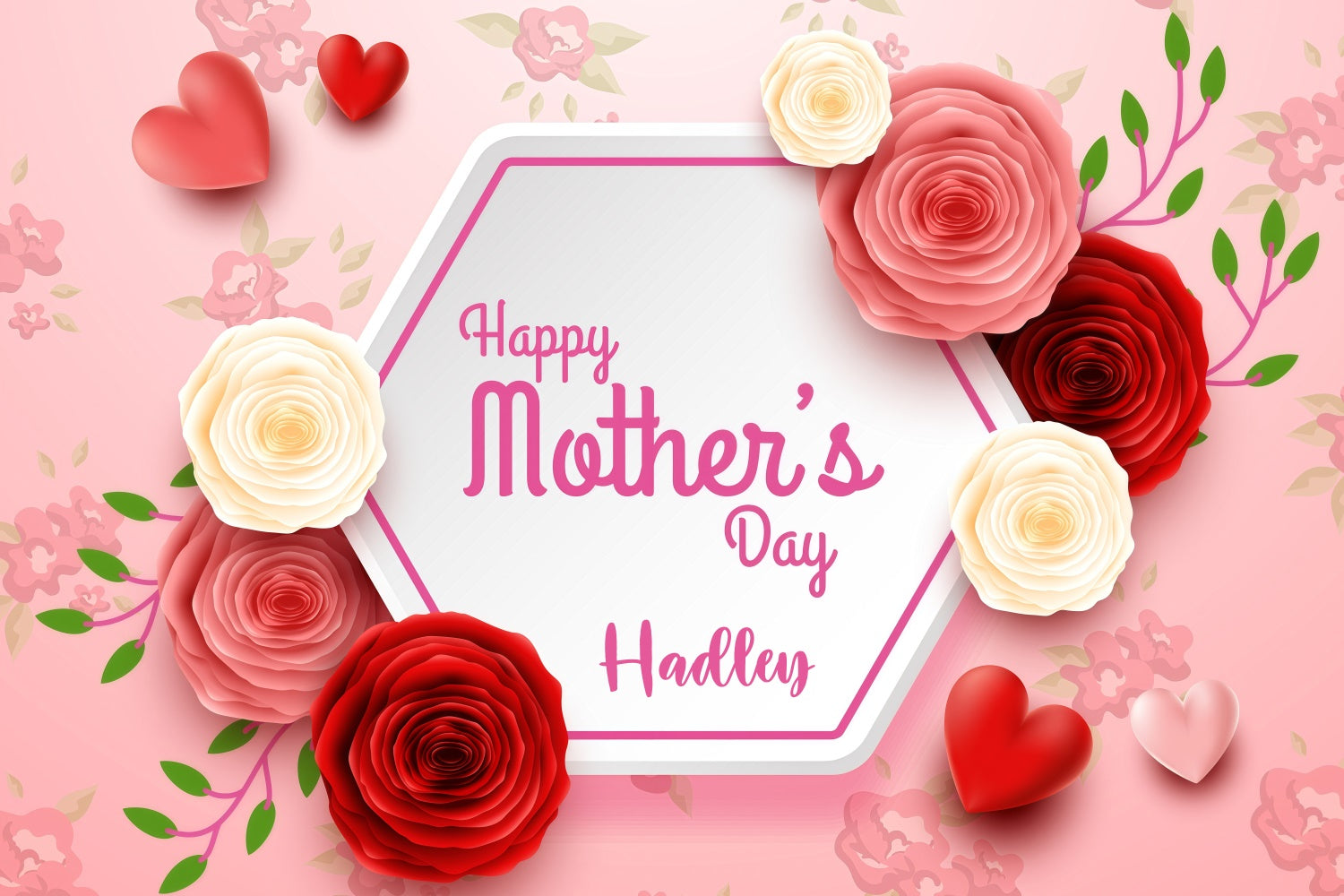 Muttertag Fotokulisse Romantische Rosenblüte Personalisierte Kulisse GQ3-167