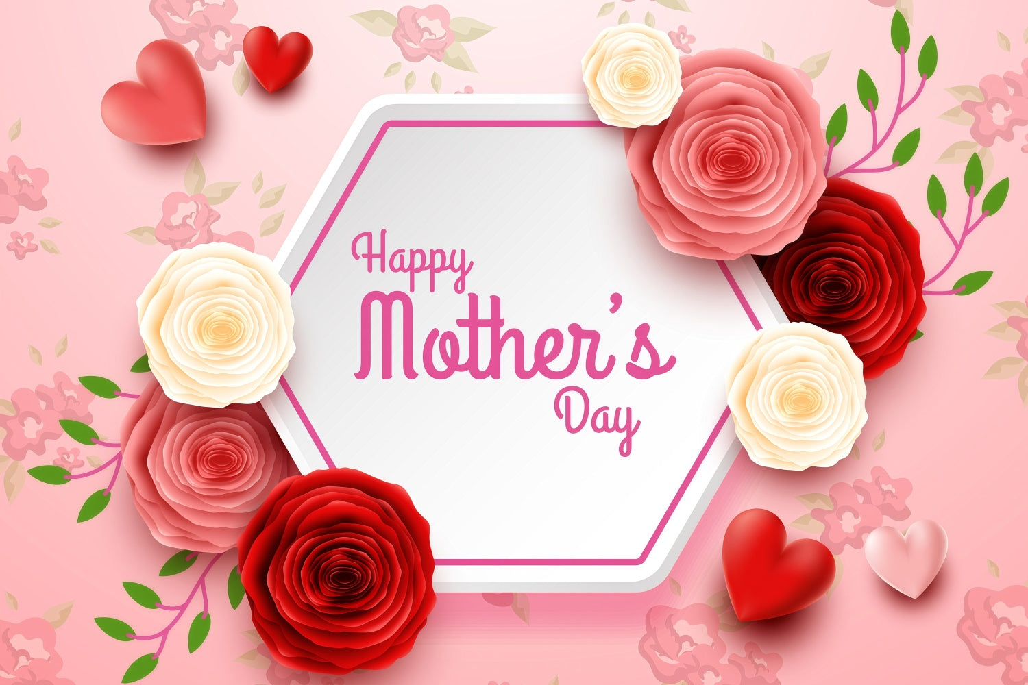 Muttertag Fotokulisse Romantische Rosenblüte Personalisierte Kulisse GQ3-167