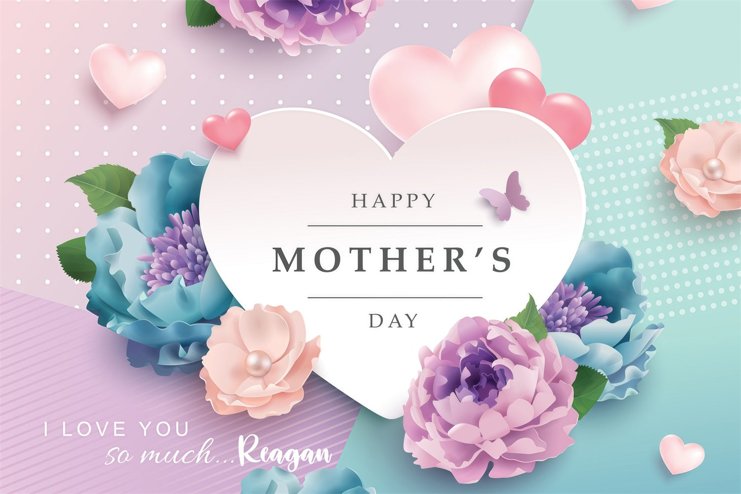 Muttertagskulisse Ideen Pastell Blumen Charme Customized Hintergrund GQ3-171