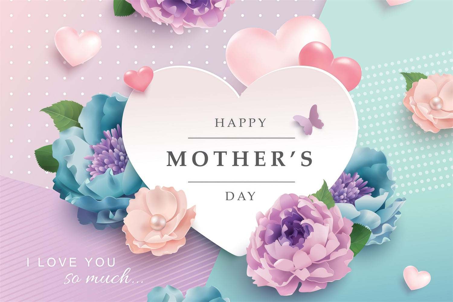 Muttertagskulisse Ideen Pastell Blumen Charme Customized Hintergrund GQ3-171