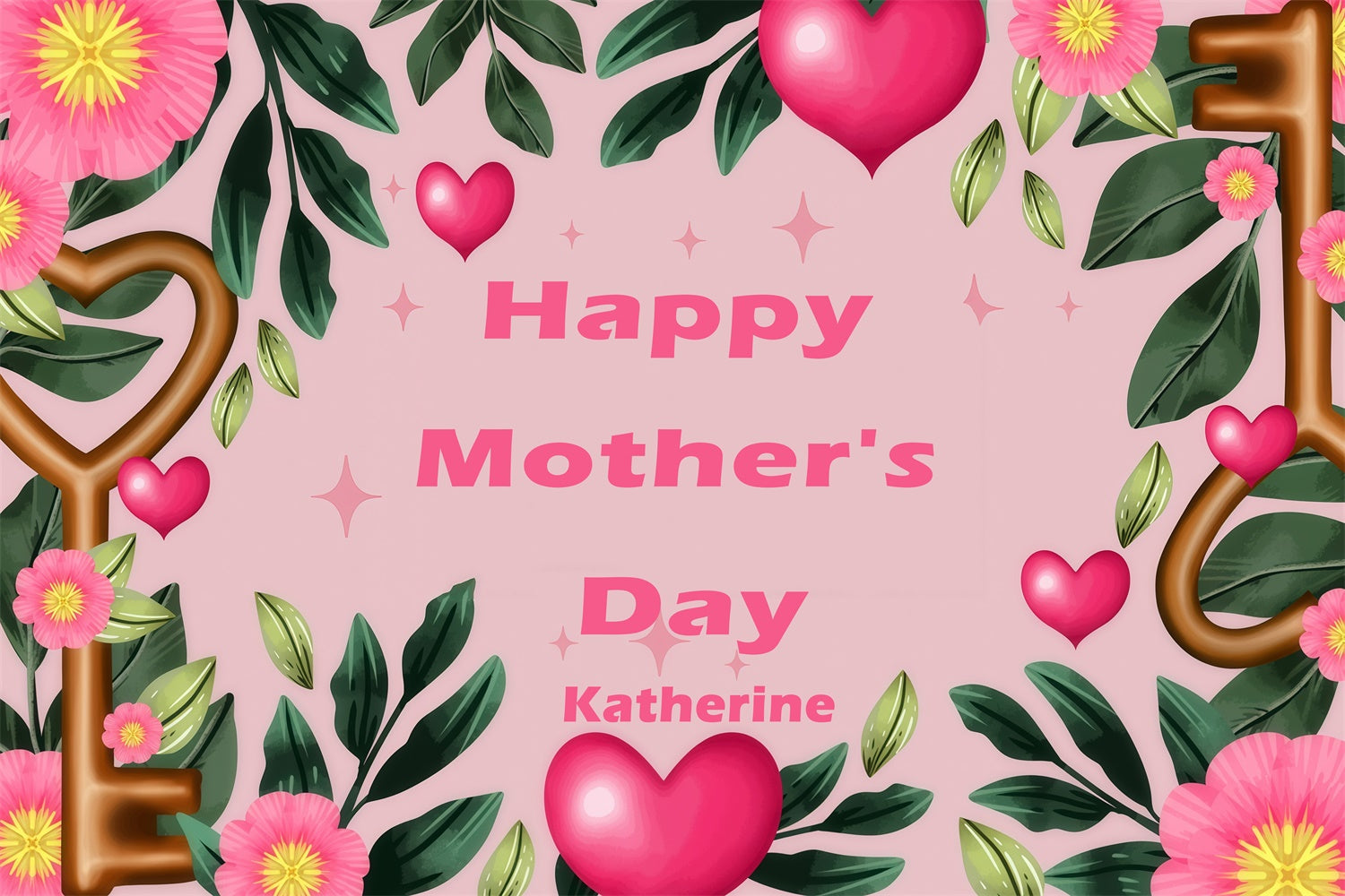 Hintergrundbilder für Muttertag Zarte grüne Herzen Individuelles Hintergrundbild GQ3-173