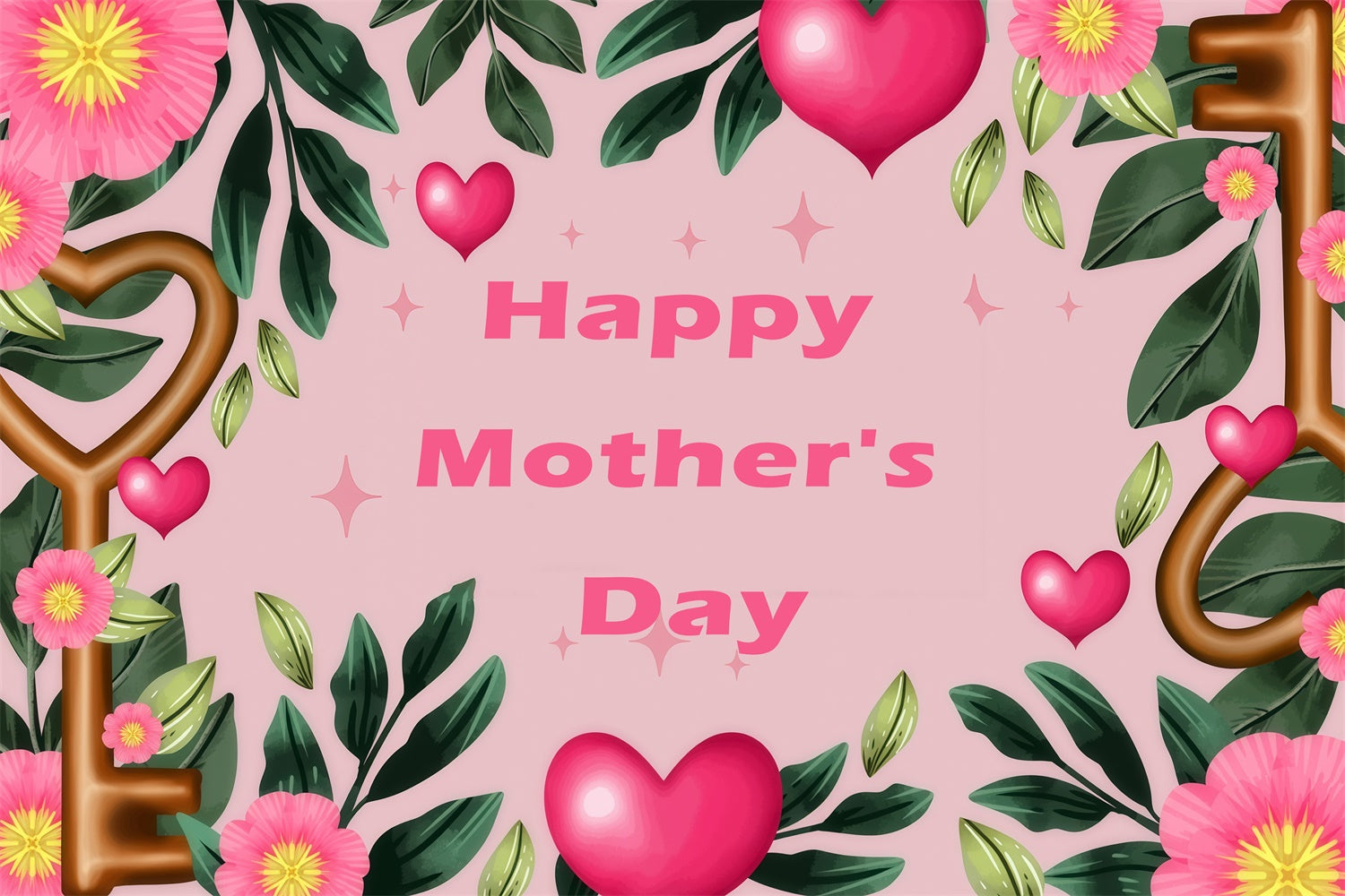 Hintergrundbilder für Muttertag Zarte grüne Herzen Individuelles Hintergrundbild GQ3-173