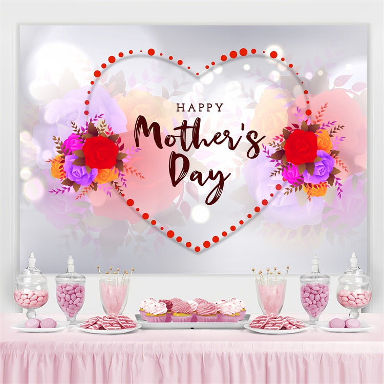 Backdrops für Muttertag Glow Heart Floral Personalisierte Backdrop GQ3-176