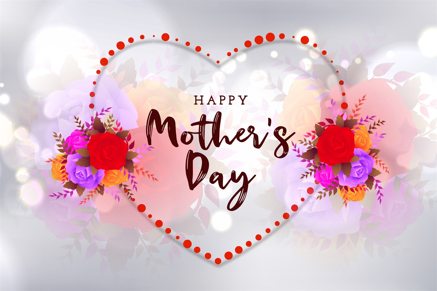 Backdrops für Muttertag Glow Heart Floral Personalisierte Backdrop GQ3-176