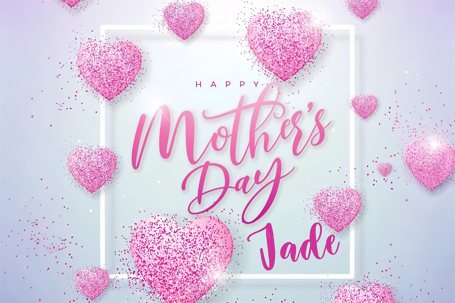 Fotohintergrund für den Muttertag Funkelndes rosa Herz Individueller Hintergrund GQ3-177