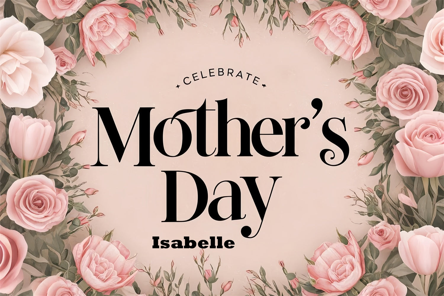 Muttertag Hintergrund Ideen Blush Rose Girlande Personalisierte Hintergrund GQ3-180