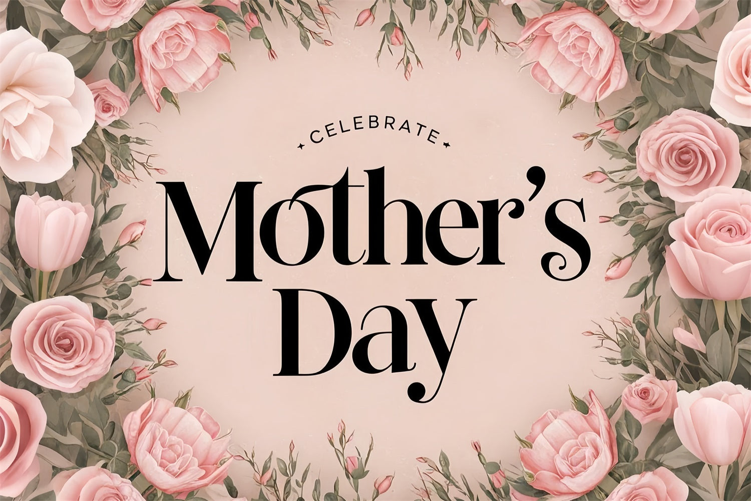 Muttertag Hintergrund Ideen Blush Rose Girlande Personalisierte Hintergrund GQ3-180