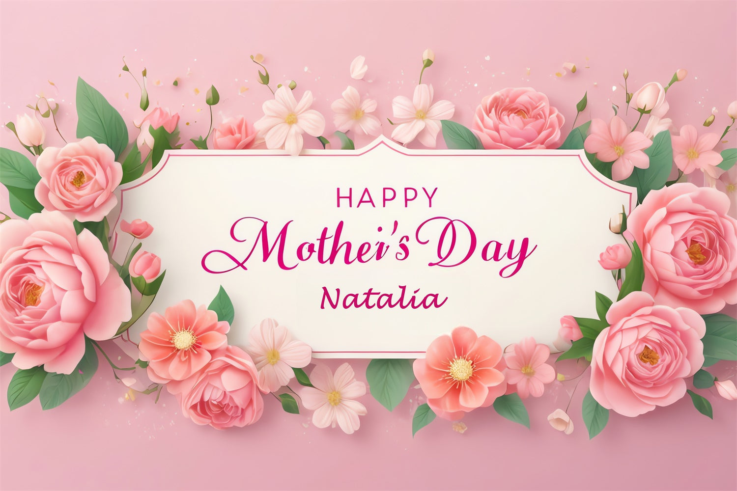 Fotokulisse zum Muttertag Rosa Blumen Eleganz Individueller Hintergrund GQ3-181