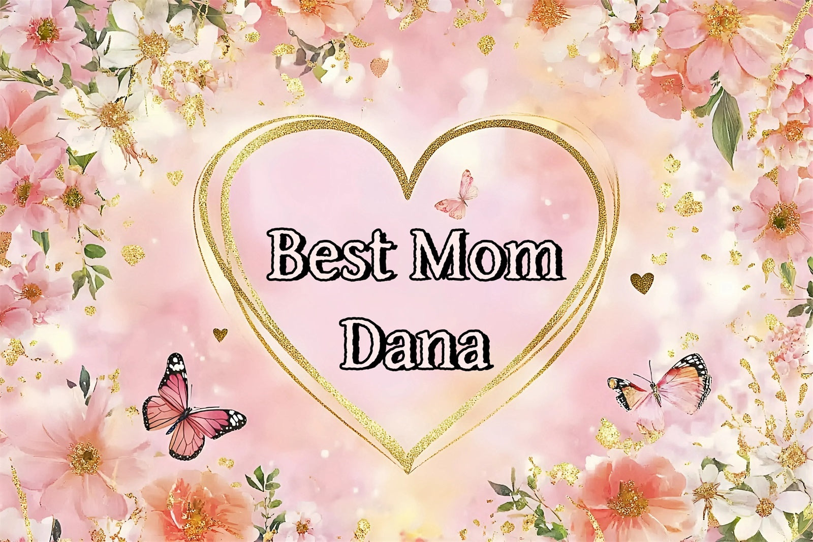 Backdrop für Muttertag Schmetterling Floral Fantasy Custom Backdrop GQ3-193