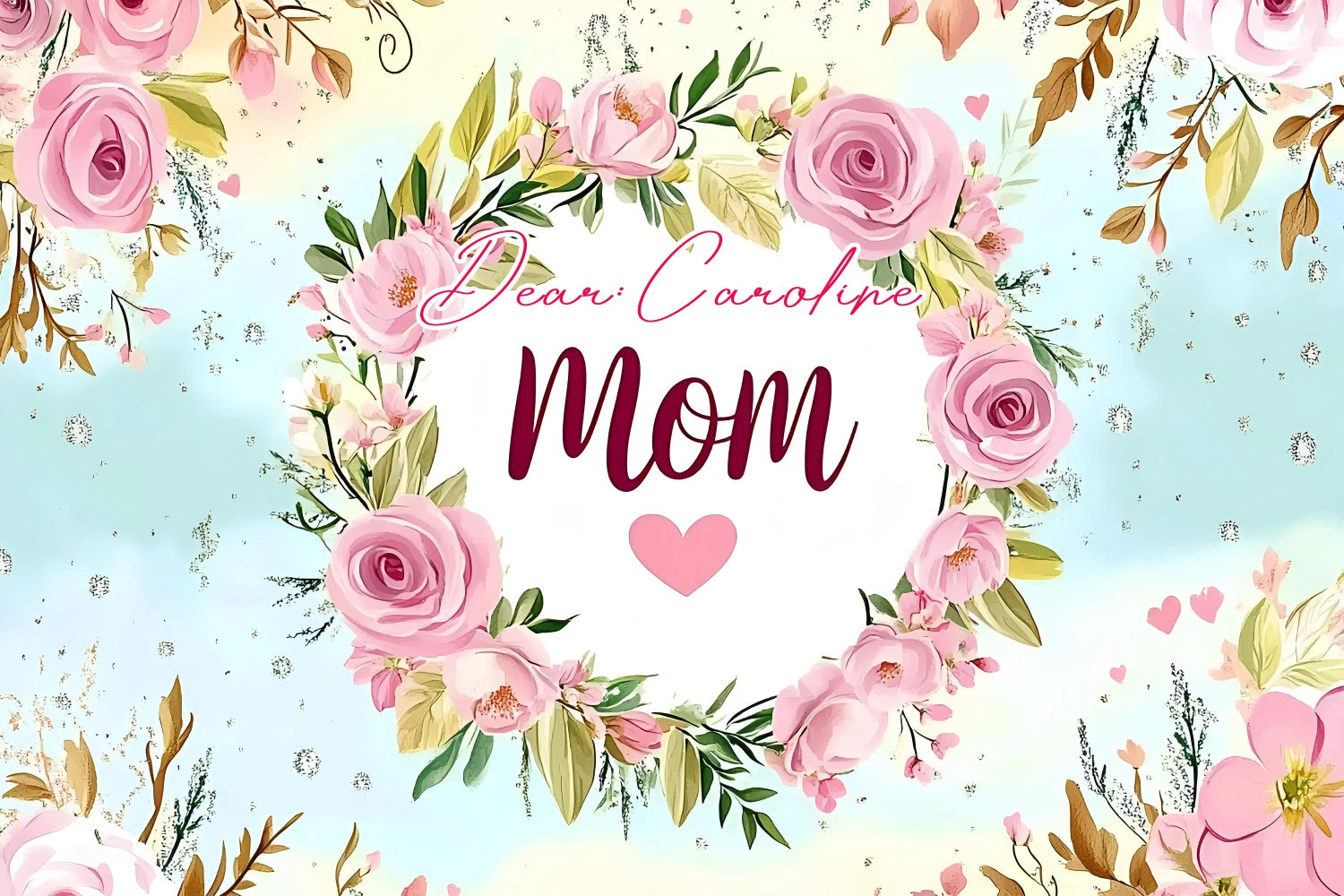 Backdrop für Muttertag Dreamy Rosenkranz Personalisierte Backdrop GQ3-199