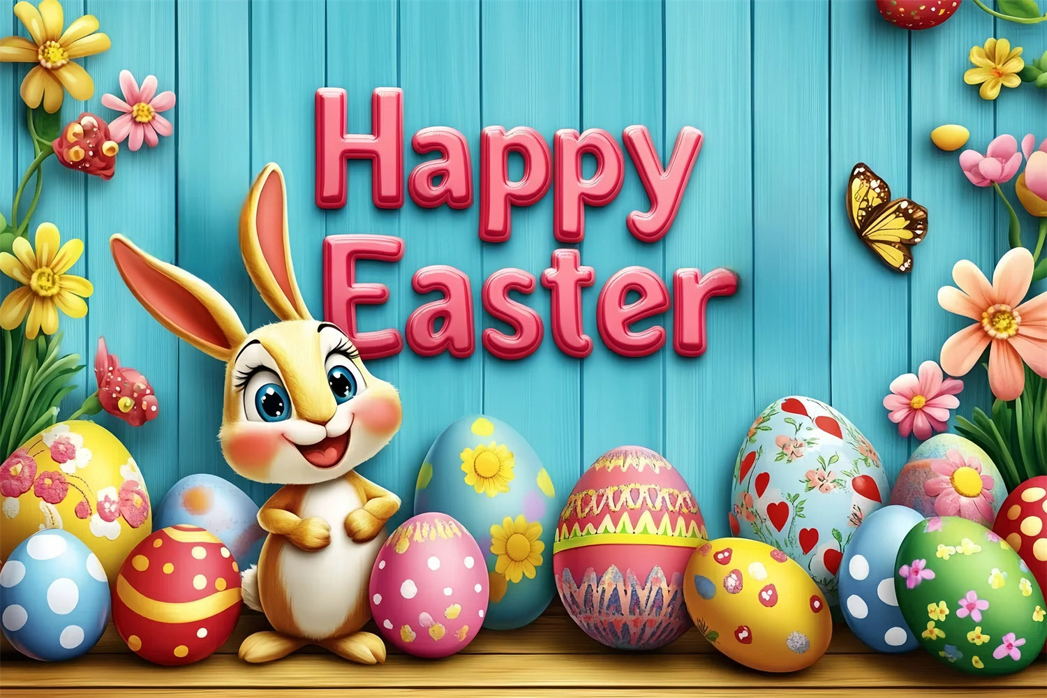 Ostern Fotohintergrund Cartoon Hase Ei glücklich benutzerdefinierte Hintergrund GQ3-209