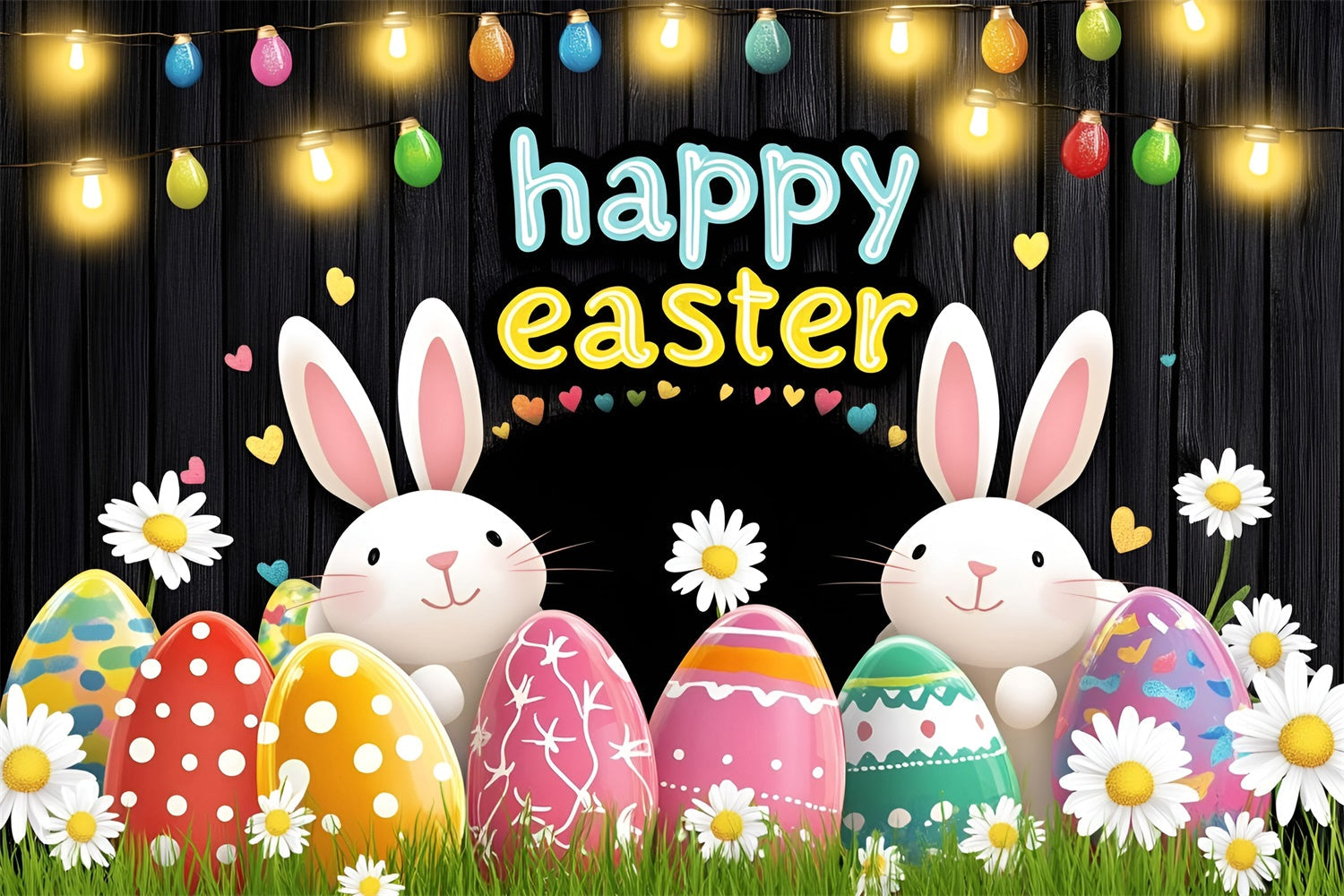 Ostern Backdrops für Fotos Nighttime Sparkle Bunny Custom Backdrop GQ3-213