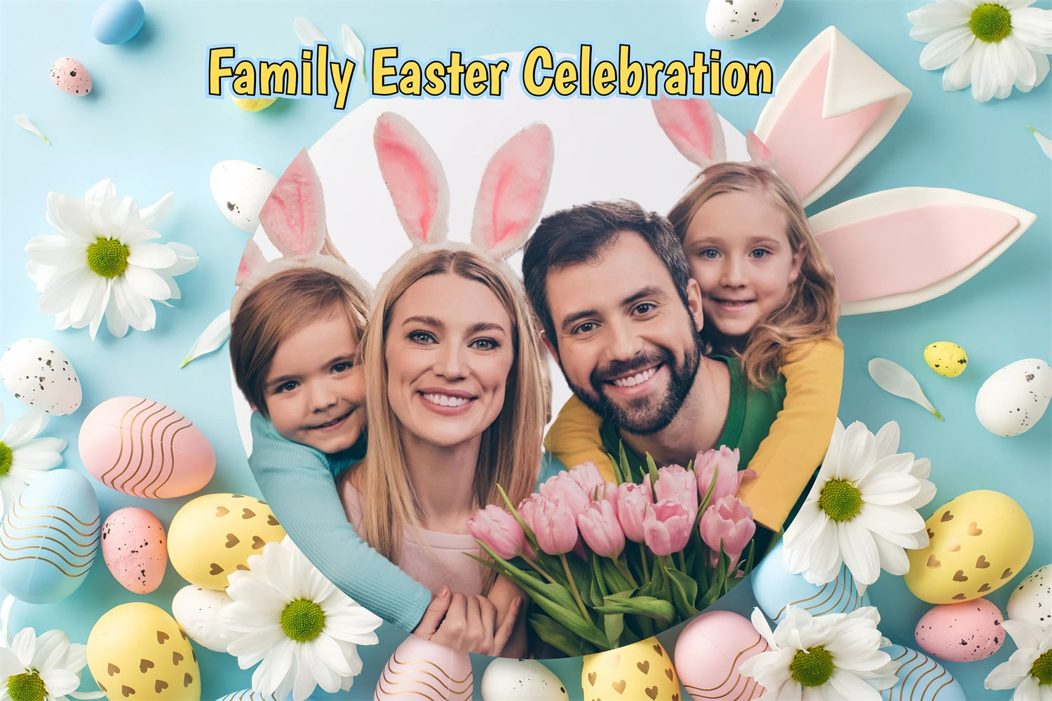 Ostern Fotohintergrund Familie Osterfeier Individueller Hintergrund GQ3-217