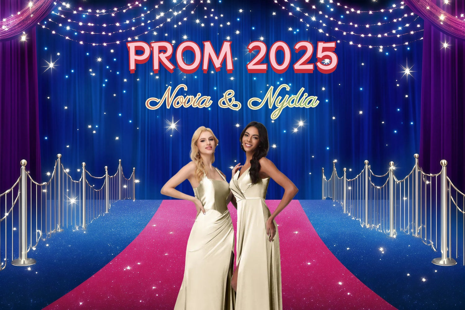 Prom Backdrops Glitzernde Blauer Vorhang Graduation Party Custom Backdrop GQ3-243