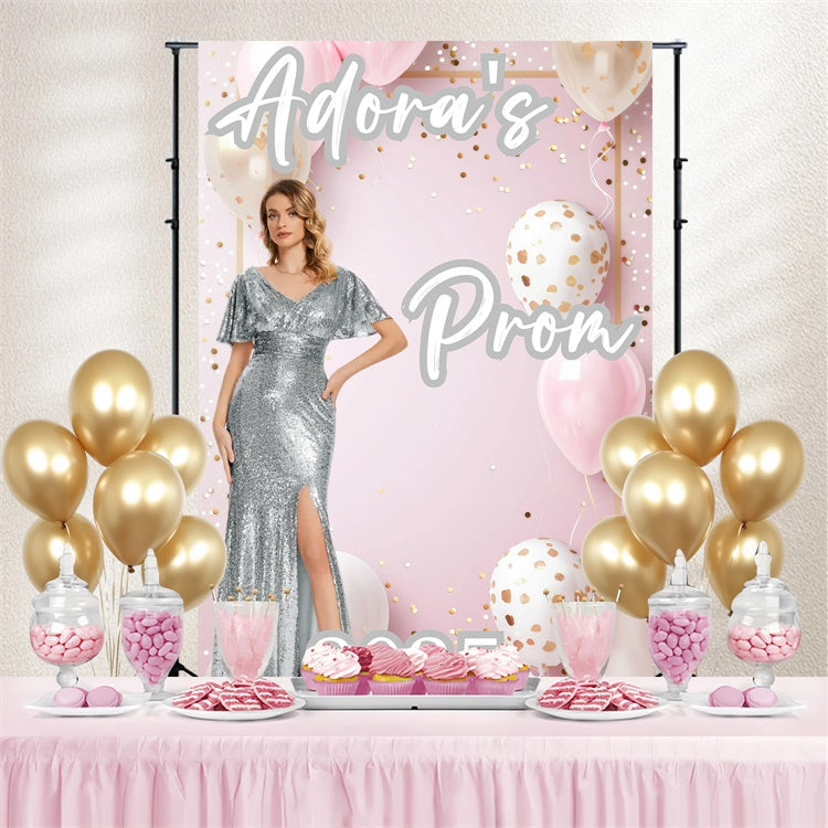 Customized Graduation Backdrop Sweet Pink Ballon Graduation Party Backdrop GQ3-253