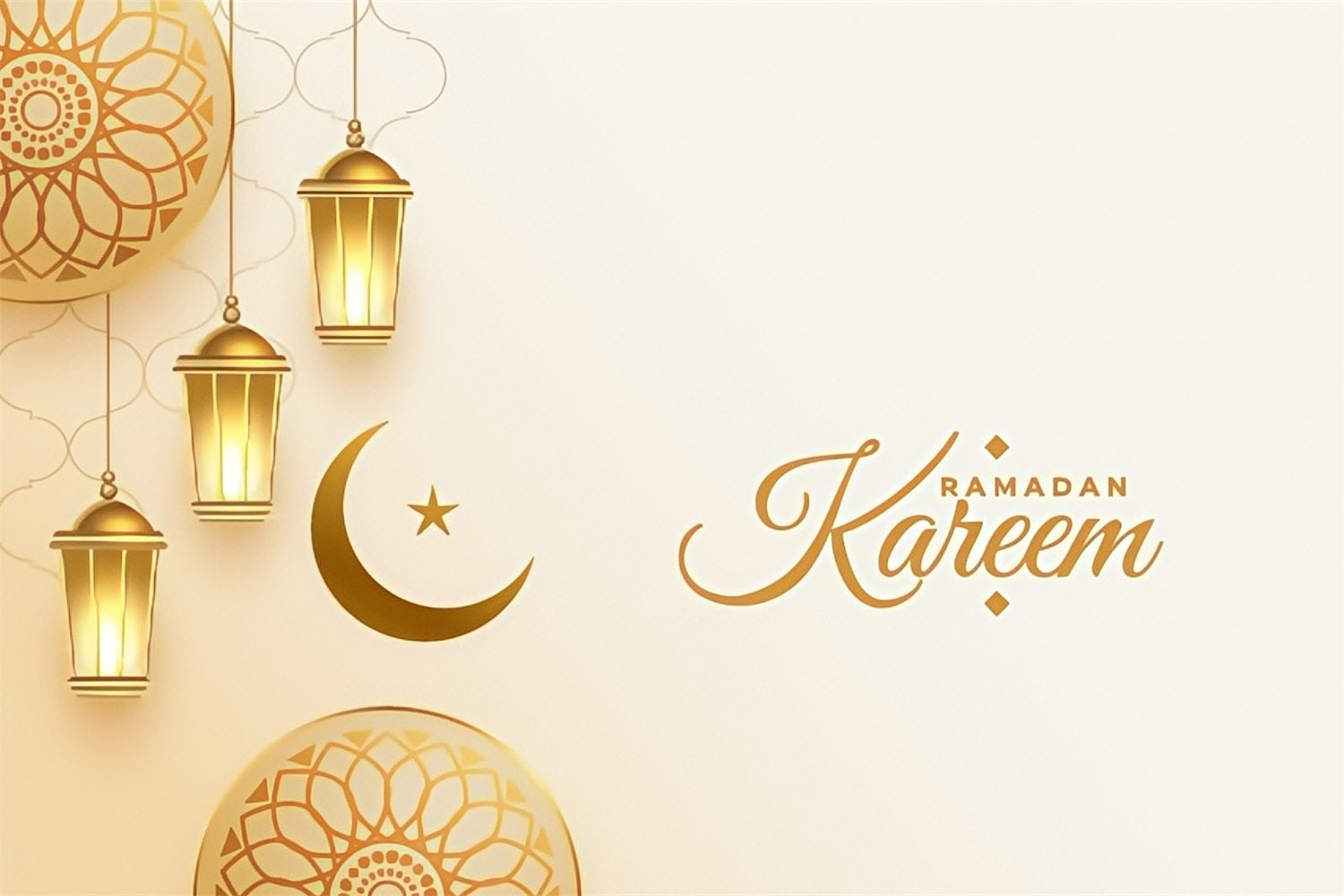 Ramadan Backdrops Goldene Mondsichel Laterne Kareem Backdrop GQ3-41