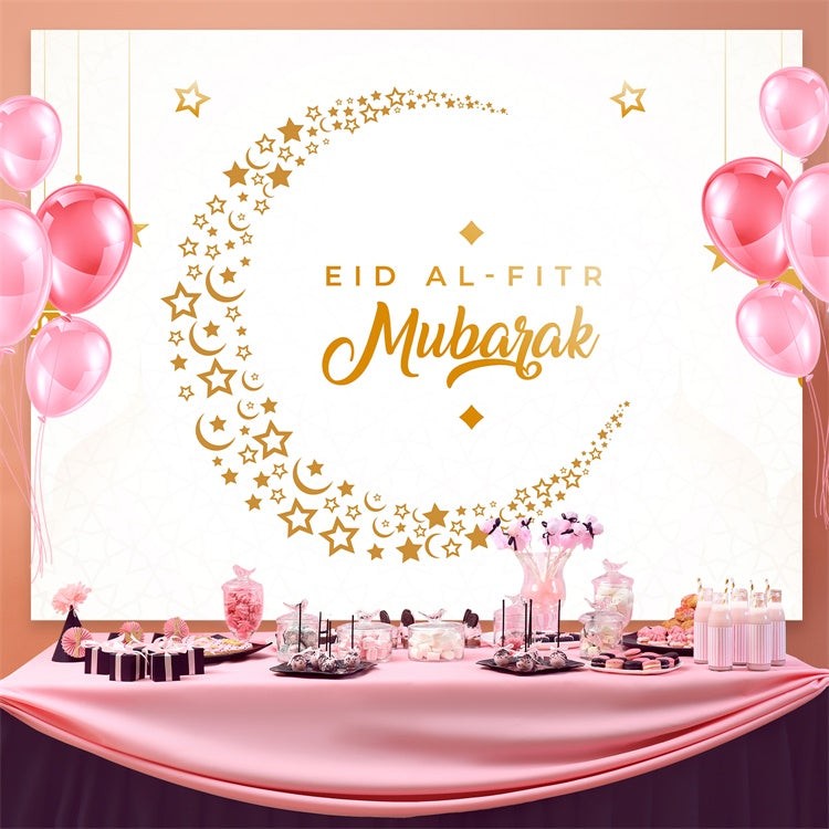 Eid Mubarak Backdrop Minimalistischer Gold Halbmond Eid Backdrop GQ3-88