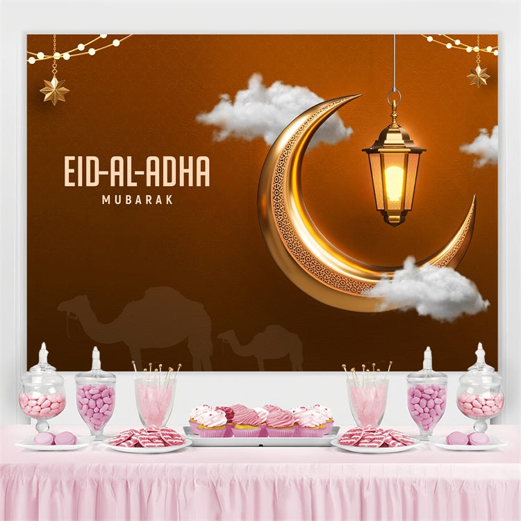 Eid Mubarak Backdrop Wüste Nacht Kamel Silhouette Eid Backdrop GQ3-95