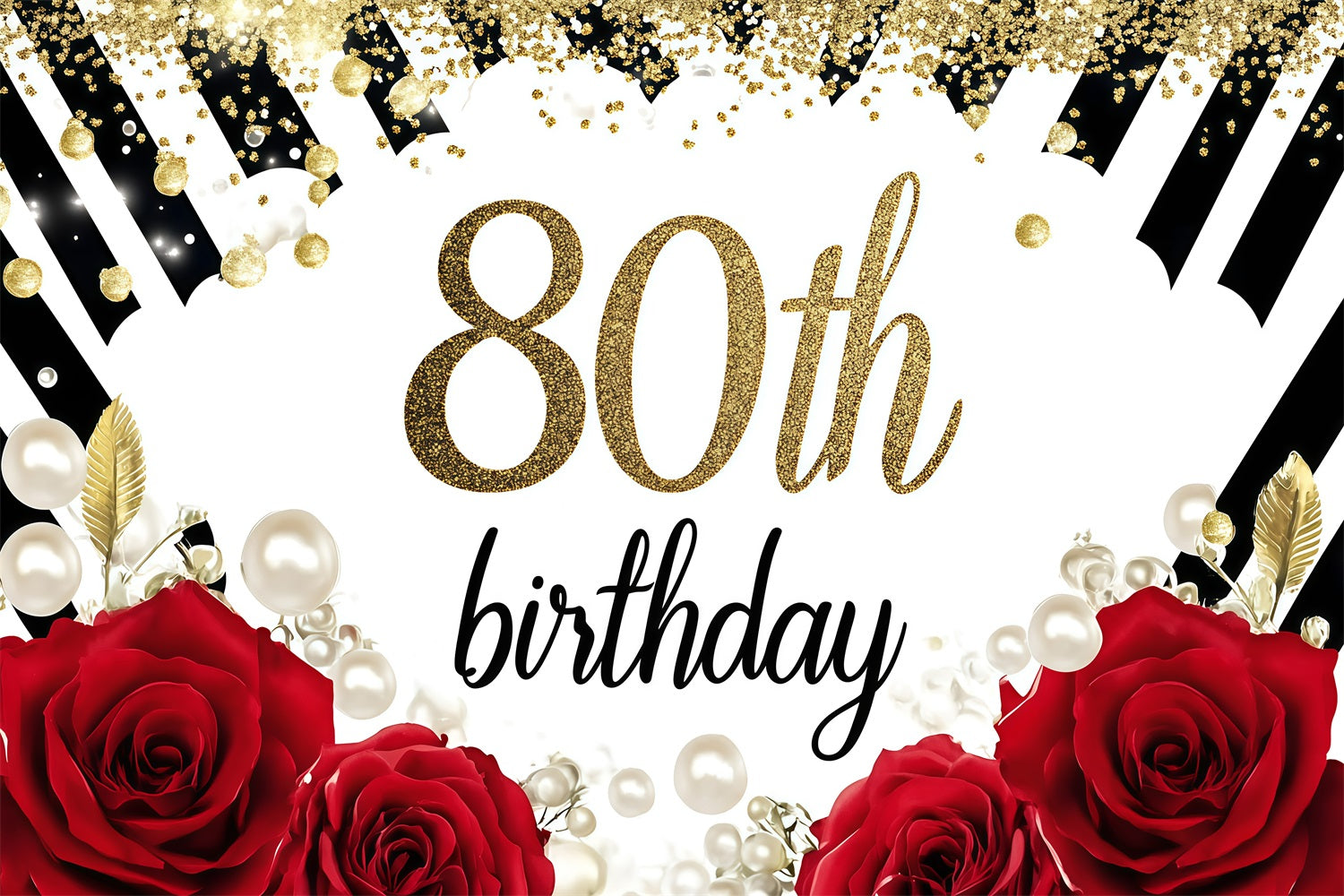 Geburtstag Backdrops Blumen Funkeln Striped Rahmen Personalisierte Backdrop GQ4-2