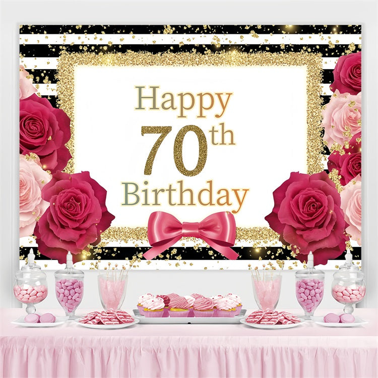 Happy Geburtstag Backdrop Romantic 90th Blumen Leuchten Benutzerdefinierte Backdrop GQ4-3