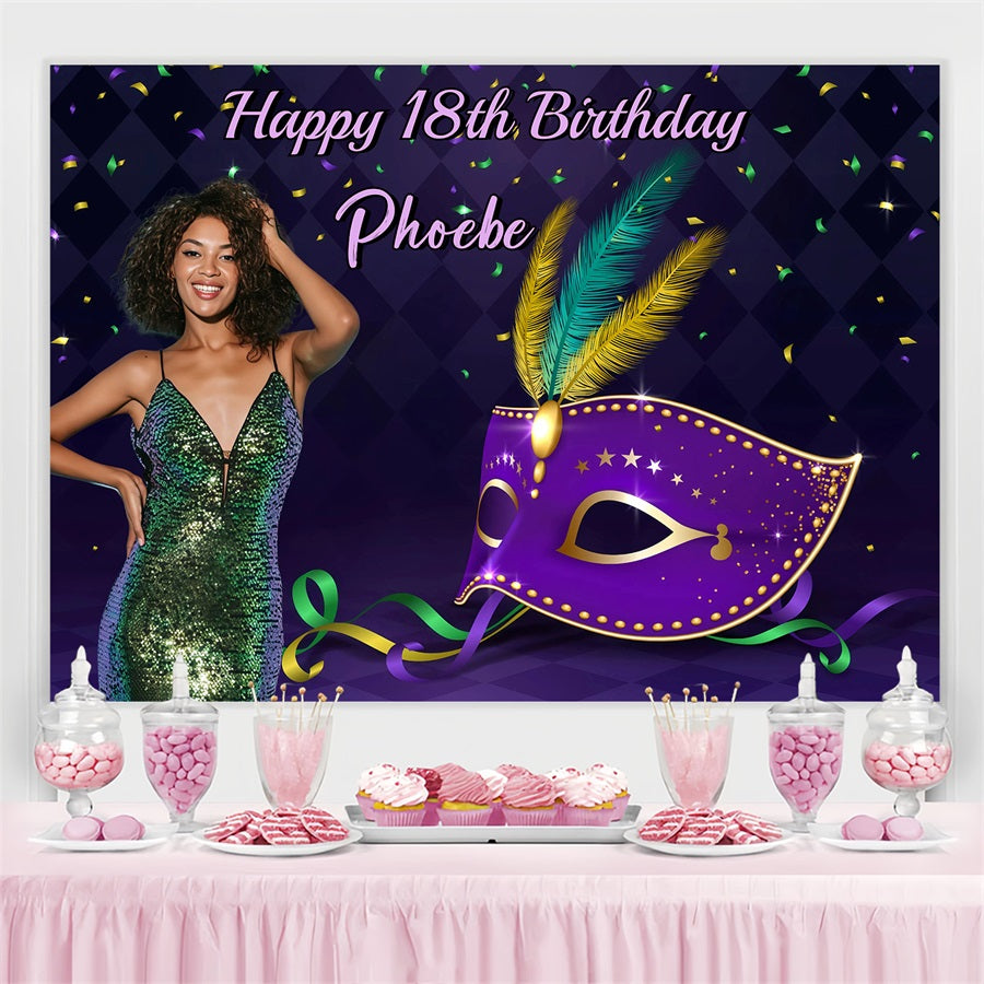 Personalisierte Geburtstag Backdrop Konfetti Maskerade Party Backdrop GQ4-222