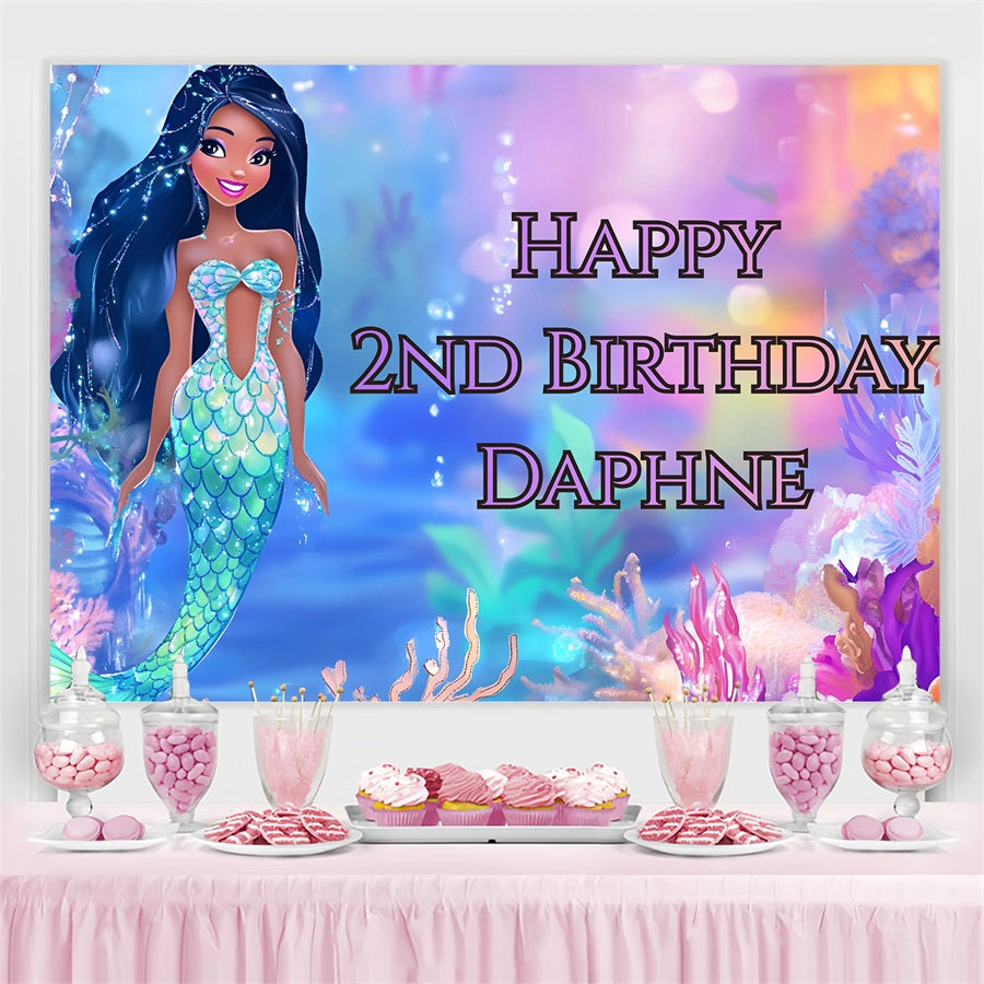Geburtstag Backdrop Personalisierte Dreamy Mermaid Adventure Backdrop GQ4-237